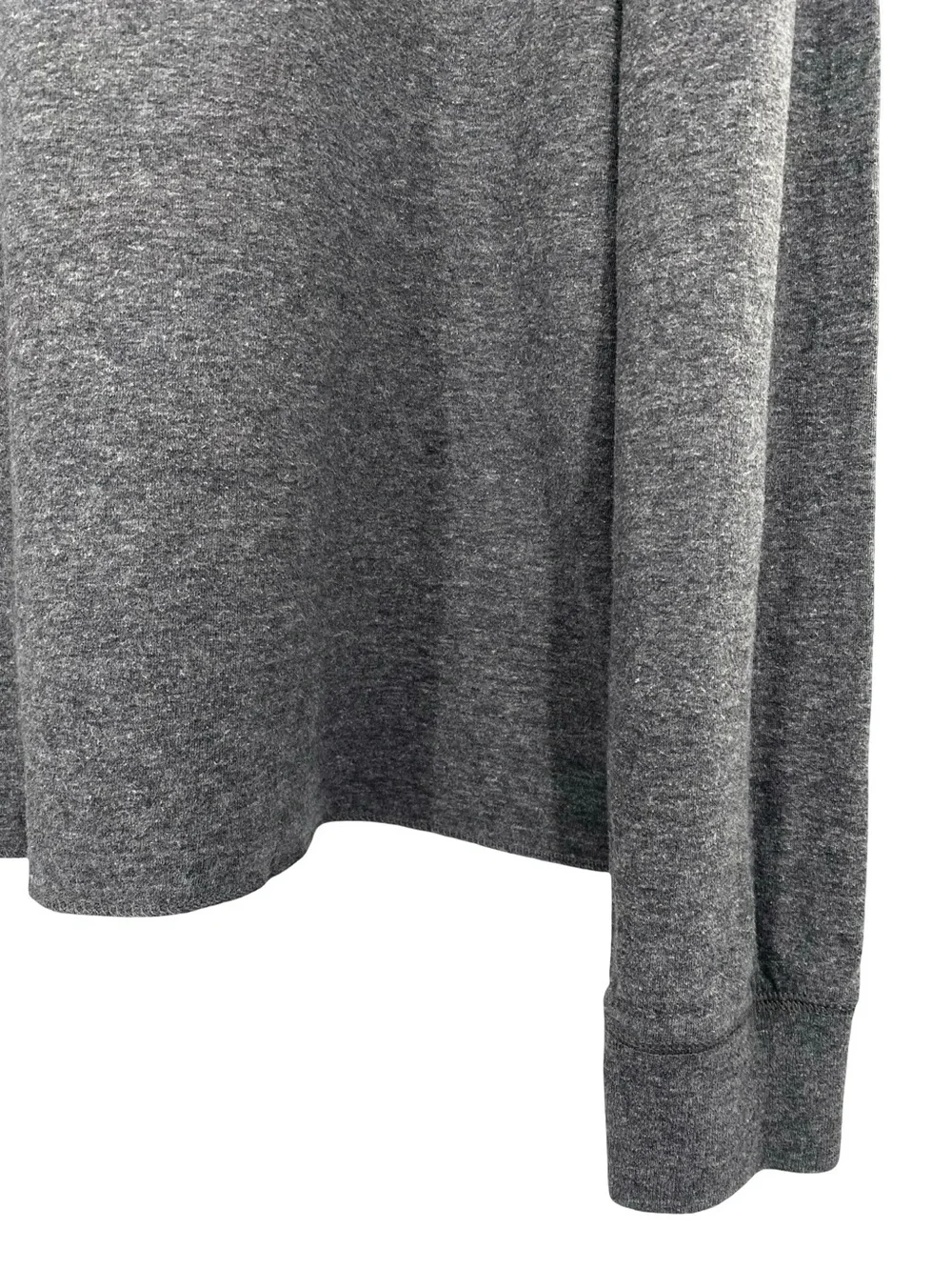 J. Crew Knit Goods Men’s Henley Sweatshirt Gray Terry Cotton Large Tall